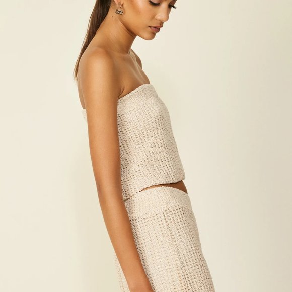 Line & Dot Paraiso Crochet Top Sz XS Resort Collection NWT Almond - Picture 3 of 6